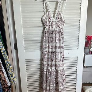 Anthropologie Floral Print Maxi Dress